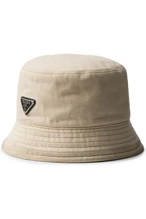 Prada Gorro de pescador de mezclilla con placa del logo
