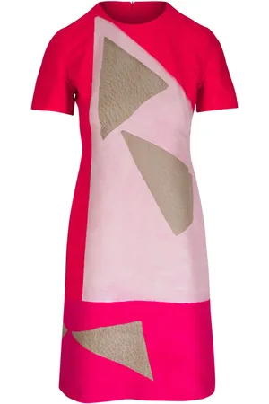AKRIS Vestido manga corta con diseño color block