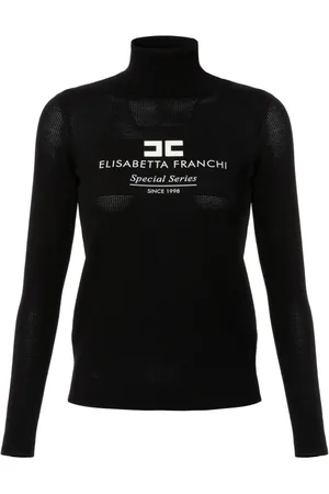 Elisabetta Franchi Suéter con cuello vuelto y logo