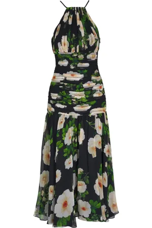 Carolina Herrera Vestido fruncido con cuello halter