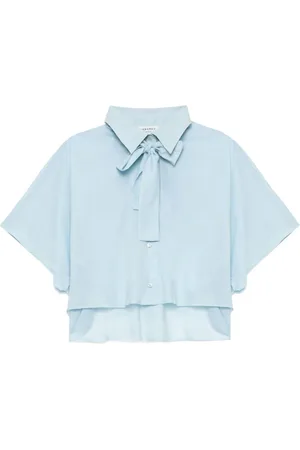 Serafini Camisa corta con moño en el cuello