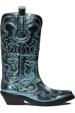 Ganni Botas estilo western bordadas