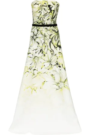 Saiid Kobeisy Vestido de fiesta strapless con estampado floral