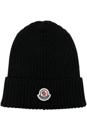 Moncler Gorro tejido de canalé con parche del logo