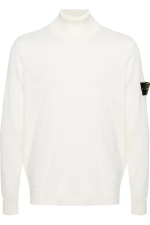 Stone Island Suéter tejido de canalé con distintivo Compass
