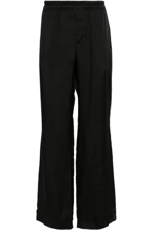 Saint Laurent Pantalones rectos con acabado satinado