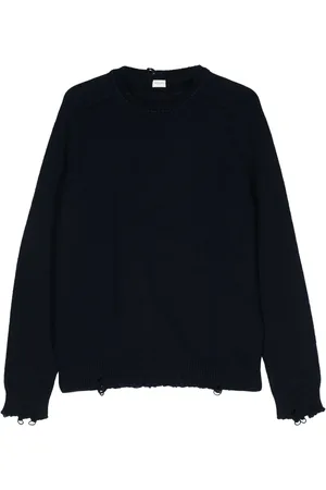 Saint Laurent Suéter tejido con efecto envejecido