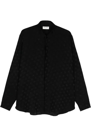 Saint Laurent Camisa de seda con estampado de lunares