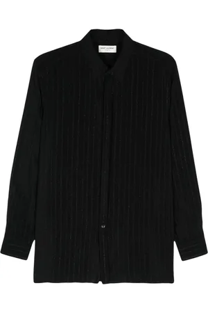 Saint Laurent Camisa con cuello de pico y motivo de rayas