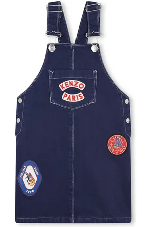 Kenzo Vestido de mezclilla con aplique del logo