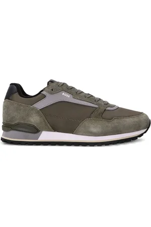 HUGO BOSS Tenis de malla con ribete de gamuza
