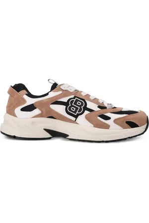 HUGO BOSS Tenis de malla con ribete de gamuza