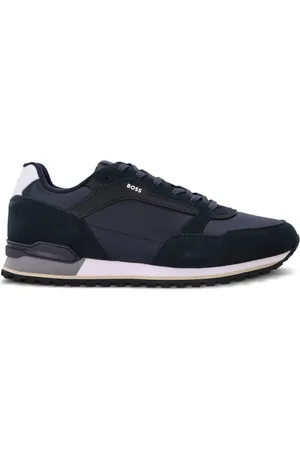 HUGO BOSS Tenis de malla con ribete de gamuza