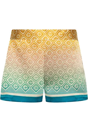 Casablanca Shorts de seda con monograma estampado