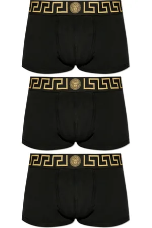 VERSACE Pack de tres bóxeres con borde Greca
