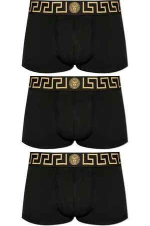VERSACE Pack de tres bóxeres con borde Greca