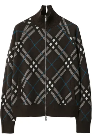 Burberry Cárdigan con motivo de cuadros y cierre