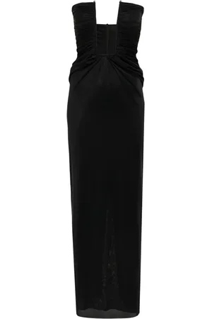 CHRISTOPHER ESBER Vestido largo strapless con escote pronunciado