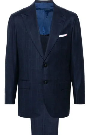 Kiton Traje con botones y motivo de cuadros