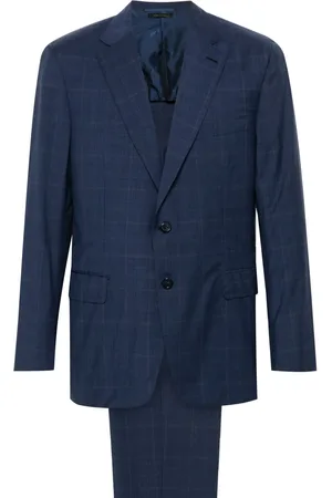 BRIONI Traje con botones y motivo de cuadros