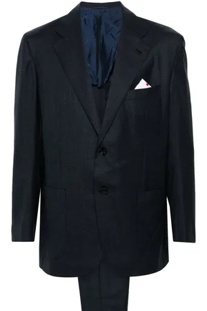 Kiton Traje con motivo pied de poule