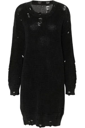 R13 Vestido tejido con efecto envejecido