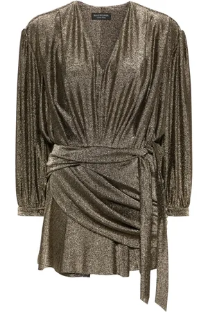 Balenciaga Vestido corto drapeado con glitter