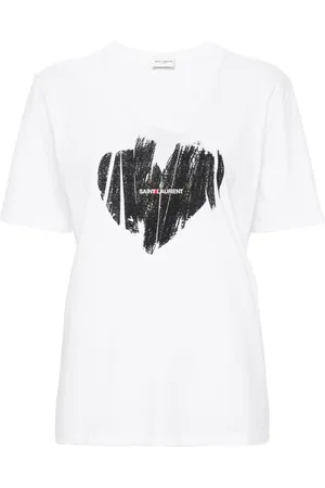 Saint Laurent Playera con logo estampado