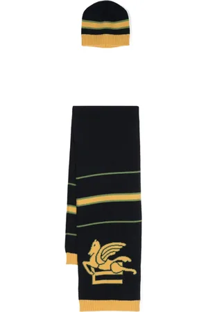 Etro Conjunto de gorro con motivo Pegaso en jacquard