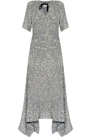 Ganni Vestido largo con detalles de lentejuelas