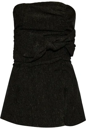 Ganni Top strapless con detalle de nudo