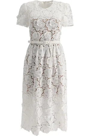 Self-Portrait Vestido midi con encaje floral