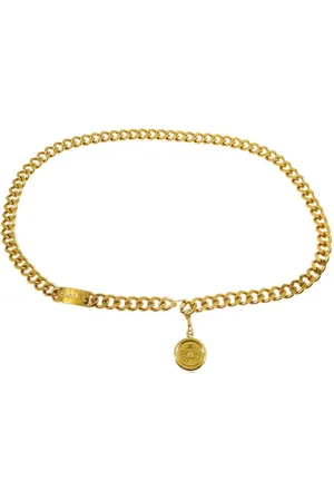 CHANEL Cinturón de cadena con placa del logo 1994