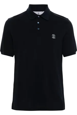 Brunello Cucinelli Playera tipo polo con logo estampado