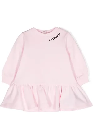 Balmain Vestido estilo sudadera con logo bordado