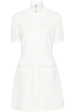 Moncler Vestido corto de piqué con parche del logo