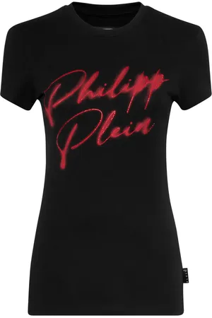 Philipp Plein Playera con detalles de cristal