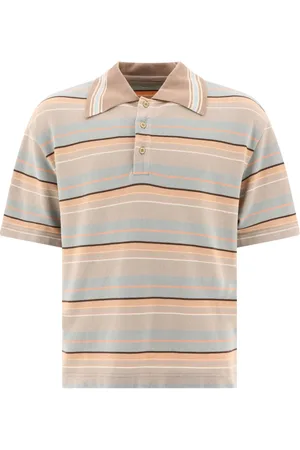 KAPITAL Playera tipo polo con rayas estampadas