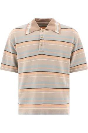 KAPITAL Playera tipo polo con rayas estampadas