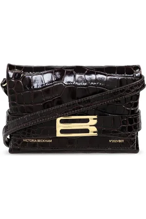 Victoria Beckham Bolsa crossbody con efecto de piel de cocodrilo y placa del logo
