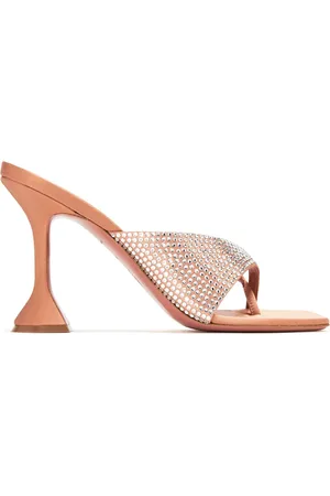 Amina Muaddi Sandalias Shiona con apliques de cristal y tacón de 95mm