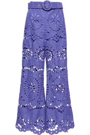 ZIMMERMANN Pantalones capri con bordado inglés