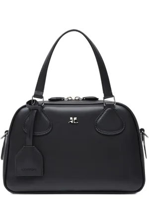 Courrèges Bolsa bowling con placa del logo