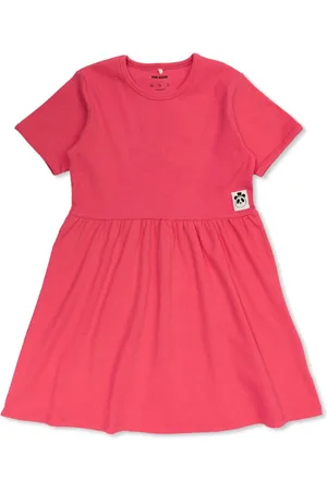 Mini Rodini Vestido plisado con parche del logo