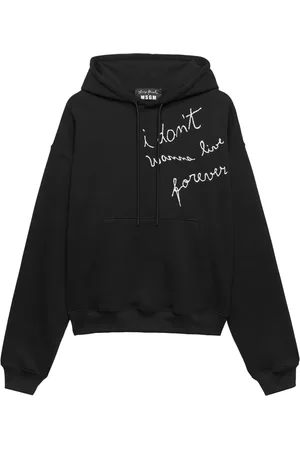Msgm Hoodie con eslogan bordado y cordones