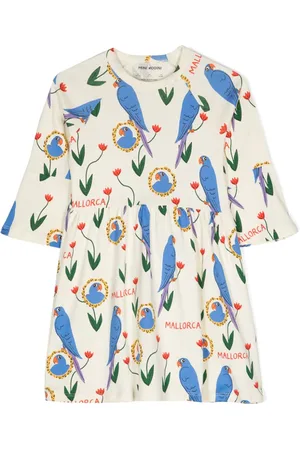 Mini Rodini Vestido con estampado de loro