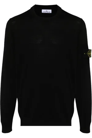 Stone Island Suéter tejido de canalé con distintivo Compass