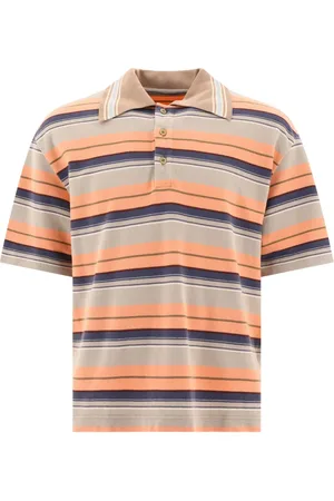 KAPITAL Playera tipo polo con rayas estampadas