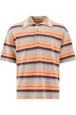 KAPITAL Playera tipo polo con rayas estampadas