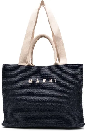 Marni Tote de rafia con logo bordado